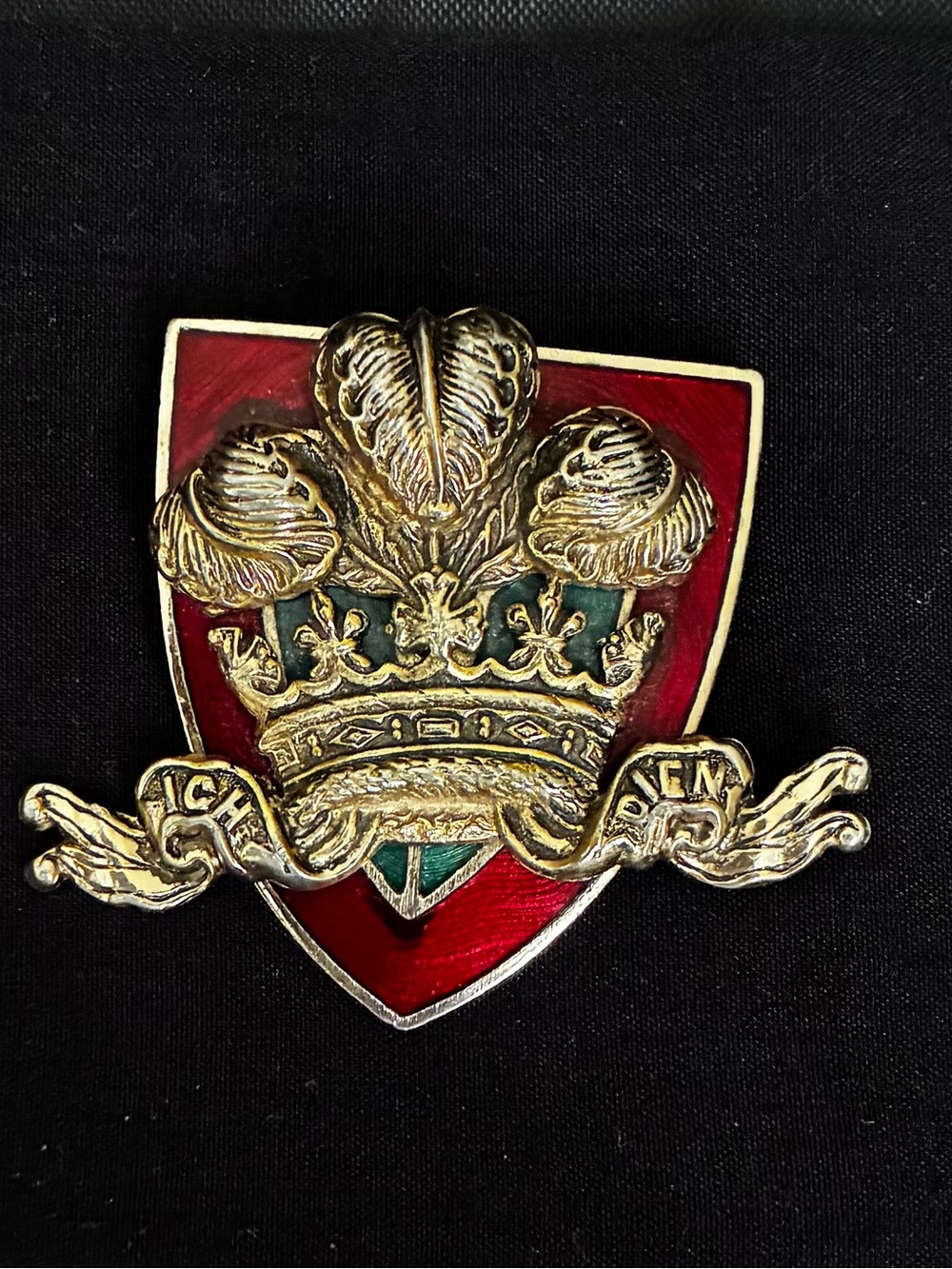 Accesocraft New York vintage heraldic shield coronation broach/pendant